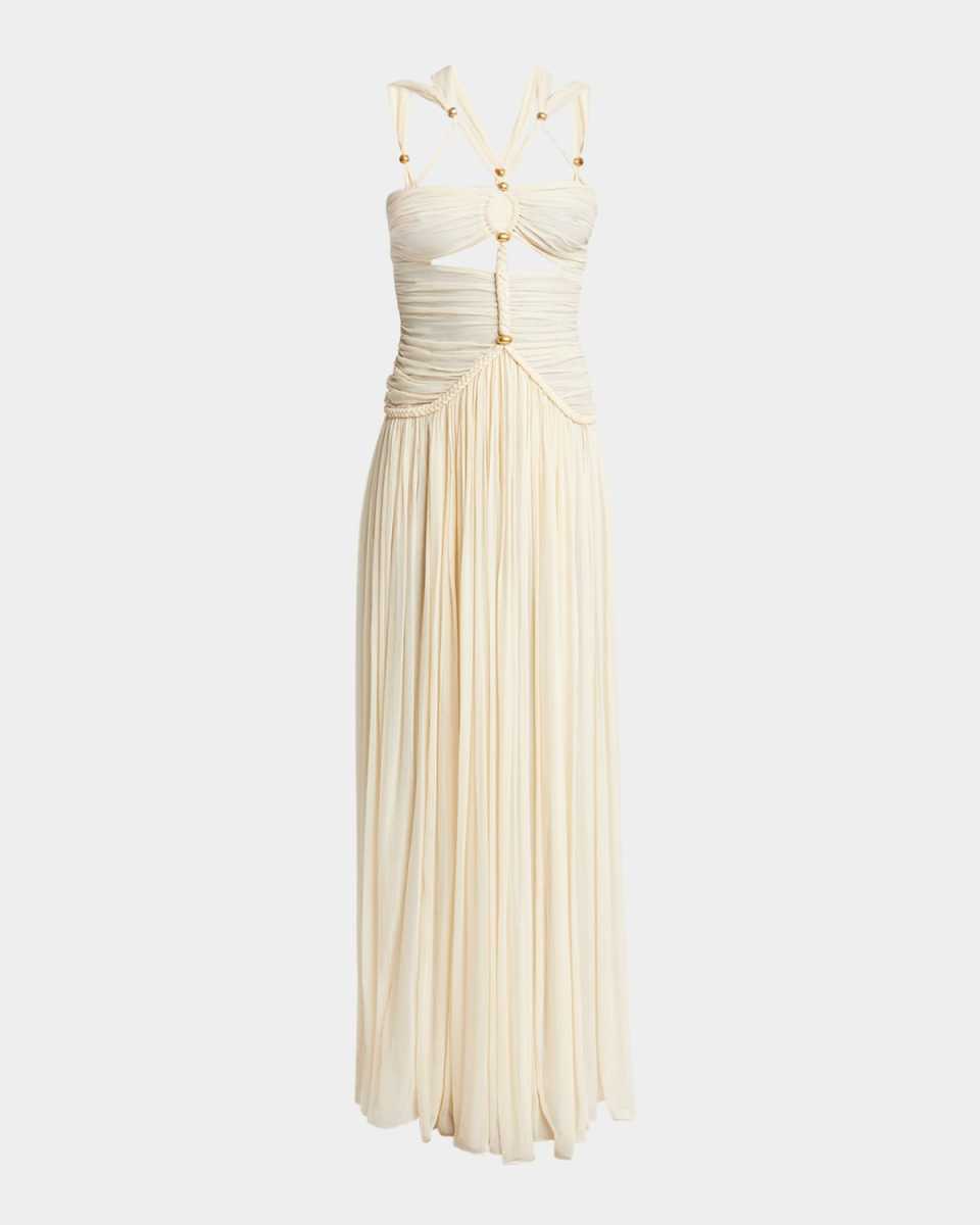 Rafael Ruched Strappy Maxi Dress